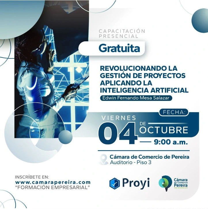 Capacitación presencial gratuita: ”Revolucionando la Gestión de Proyectos aplicando la Inteligencia Artificial”