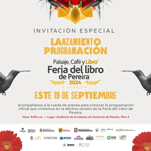 Invitación especial al lanzamiento de la programación de la Feria del Libro de Pereira    