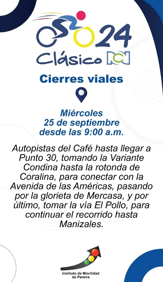 Clásico RCN 2024: estos son los cierres en Pereira