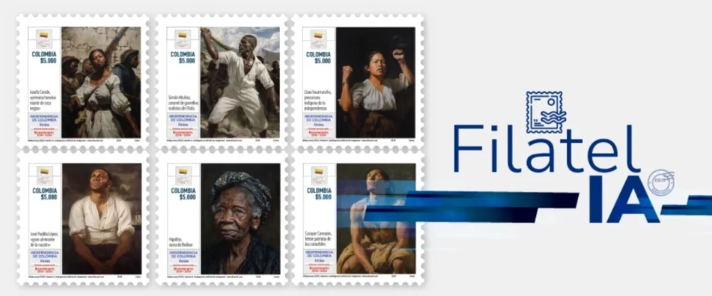 La filatelia y la inteligencia artificial se unen para recrear la historia de colombIA