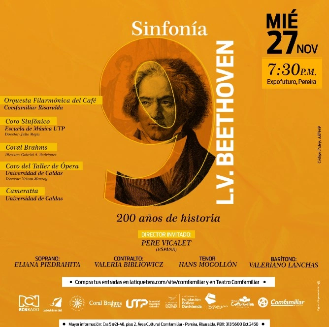 La Novena Sinfonía de Beethoven se interpretará en Pereira con más de 300 artistas en escena