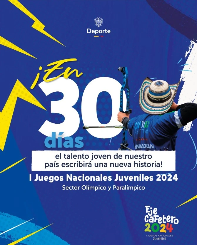 A solo 30 Días: los I Juegos Nacionales Juveniles Eje Cafetero 2024 están por comenzar