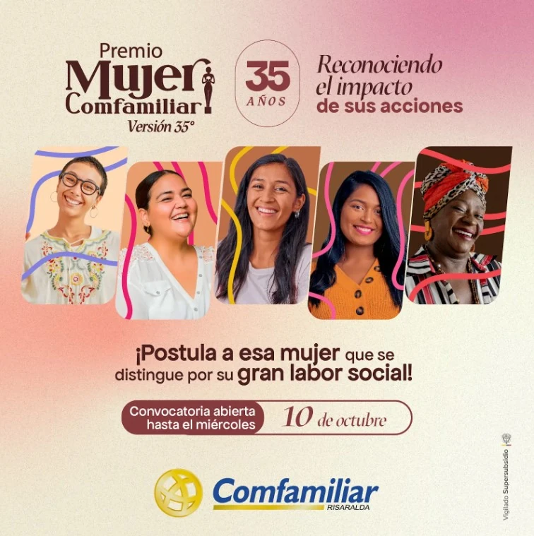 Se extiende el plazo de la convocatoria al Premio Mujer Comfamiliar 2024
