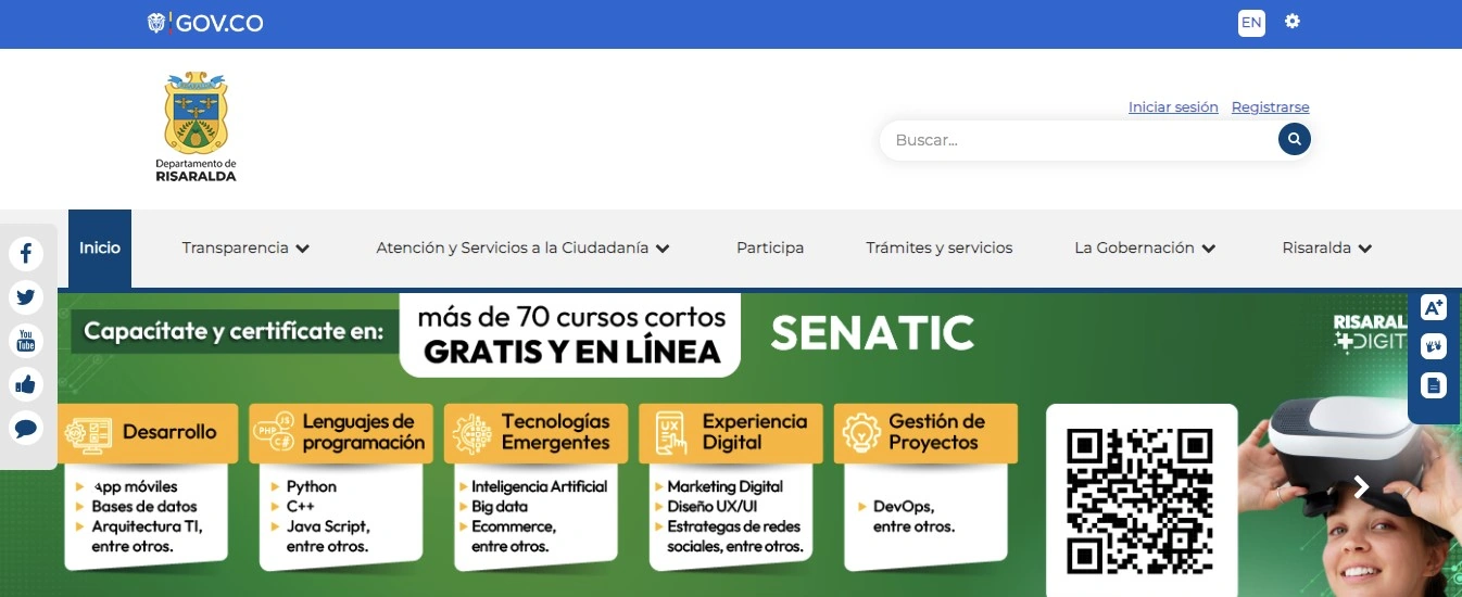 Portal web de la Gobernación de Risaralda logra la certificación de integración