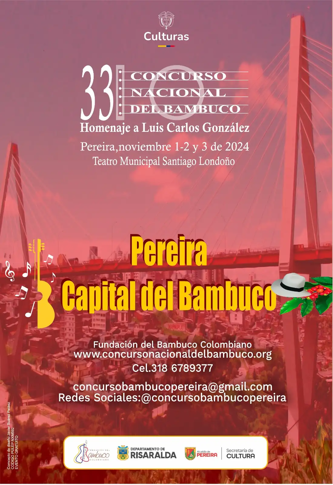 Este viernes inicia la fiesta del bambuco en Risaralda, con el homenaje a Luis Carlos González