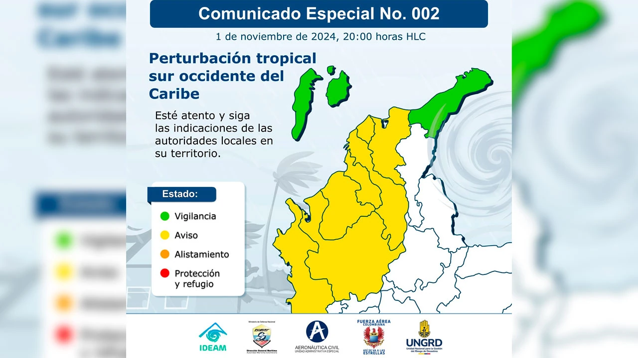 Alerta en el Caribe colombiano por posible formación ciclónica, activa la Unidad Nacional para la Gestión del Riesgo de Desastres