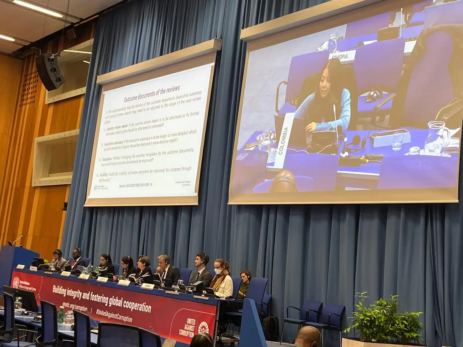 Colombia reafirma su compromiso en la lucha anticorrupción en el marco del Grupo de Examen de la Aplicación de la UNCAC