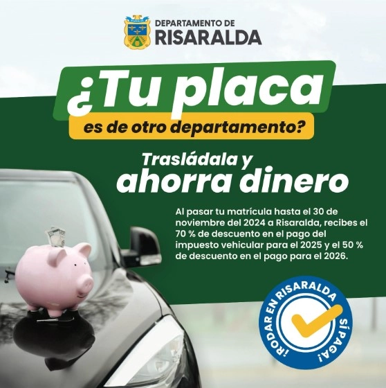 El 30 de noviembre vence plazo para trasladar un vehículo de otro departamento a Risaralda