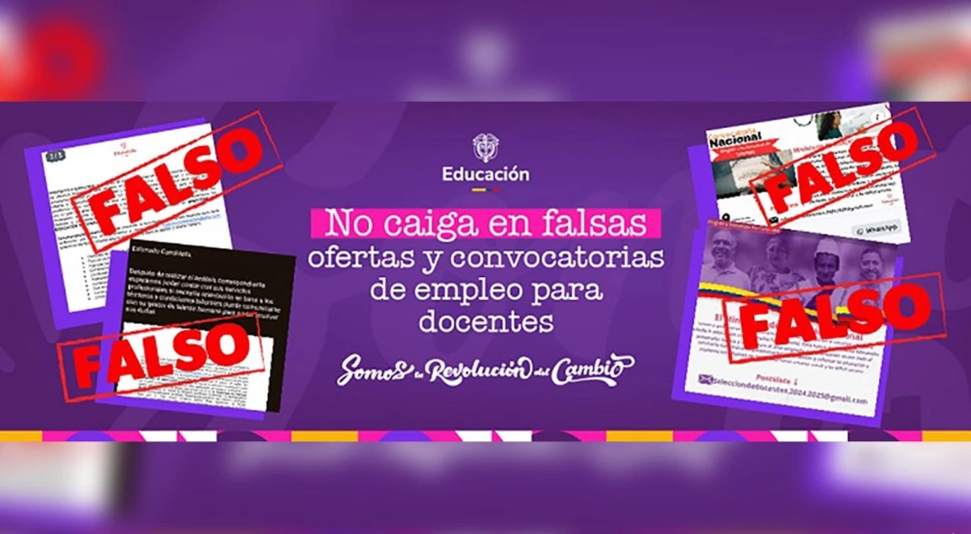 MinEducación alerta sobre falsas ofertas y convocatorias de empleo para docentes que circulan en medios digitales