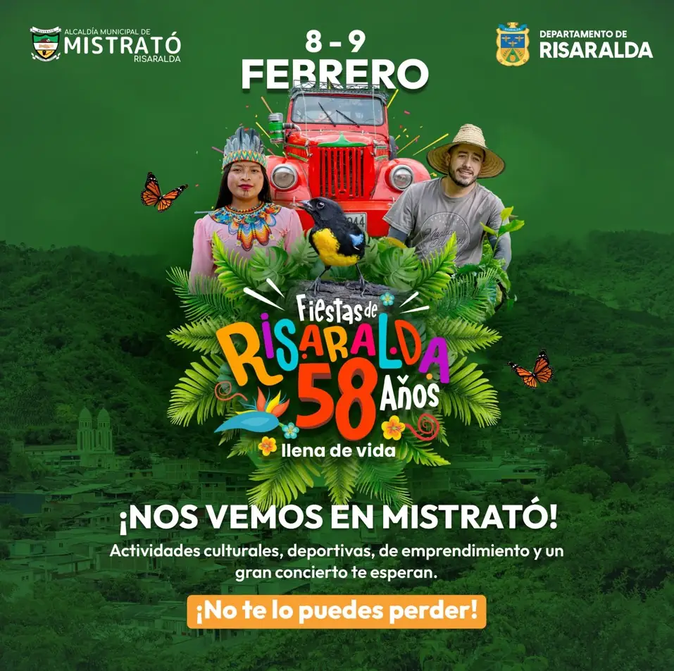 Una variada programación prepararon la Gobernación y la Alcaldía de Mistrató para celebrar los 58 años de Risaralda
