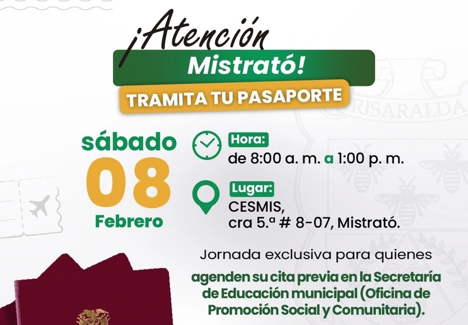 Los mistratenses podrán tramitar este sábado su pasaporte, en una nueva jornada promovida por la Gobernación