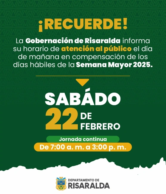 ESTE SÁBADO HABRÁ ATENCIÓN AL PÚBLICO EN LA GOBERNACIÓN