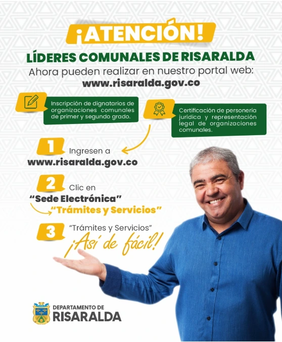 Gobernación de Risaralda moderniza los trámites 100 % en línea para líderes comunales