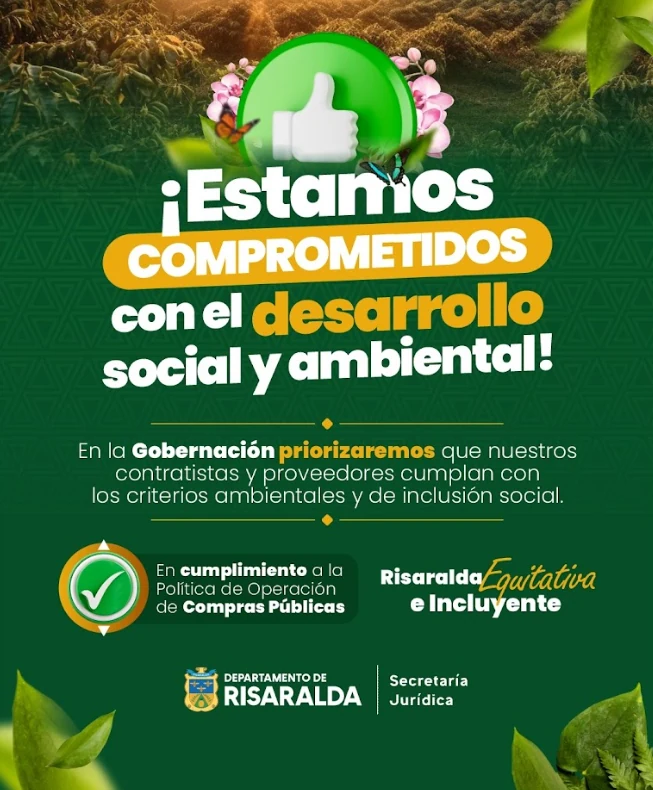 Risaralda implementa Política de Operación de Compras Social y Ambientalmente Responsables