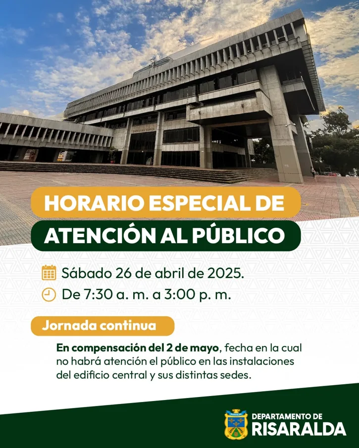 Horario especial de atención al público tendrá la Gobernación durante este fin de semana