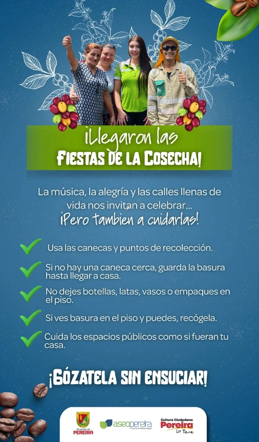 !Llegaron las Fiestas de la Cosecha! la música, la alegría y las calles llenas de vida nos invitan a celebrar, pero también a cuidarlas