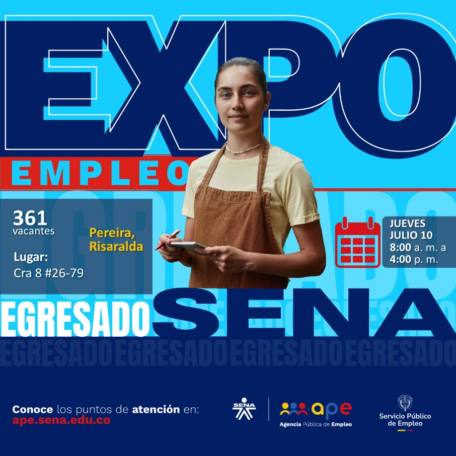 ¡Conéctate con tu futuro! Llega ExpoEmpleo Egresados SENA con más de 20 mil vacantes en todo el país