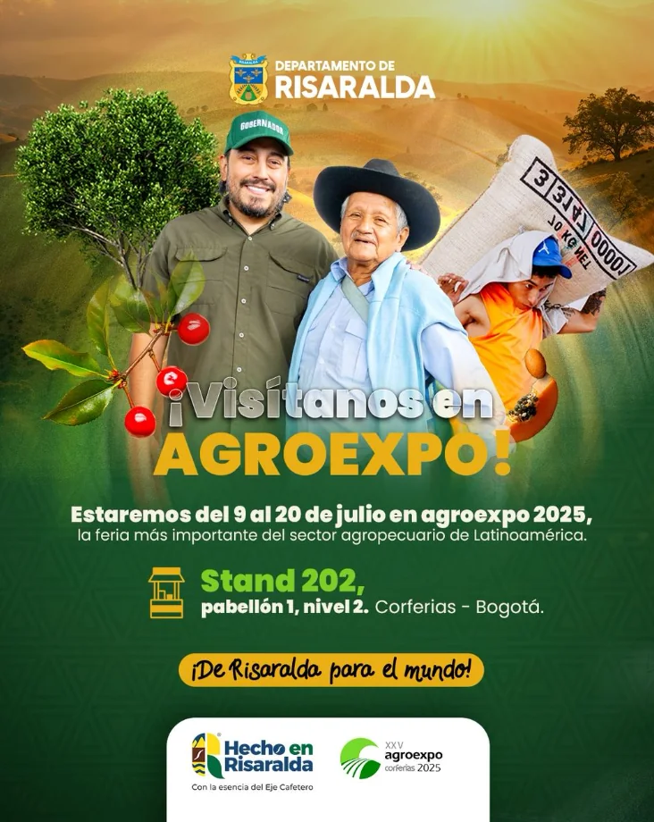 Invitación a la inauguración del Stand HECHO EN RISARALDA en AGROEXPO 2025