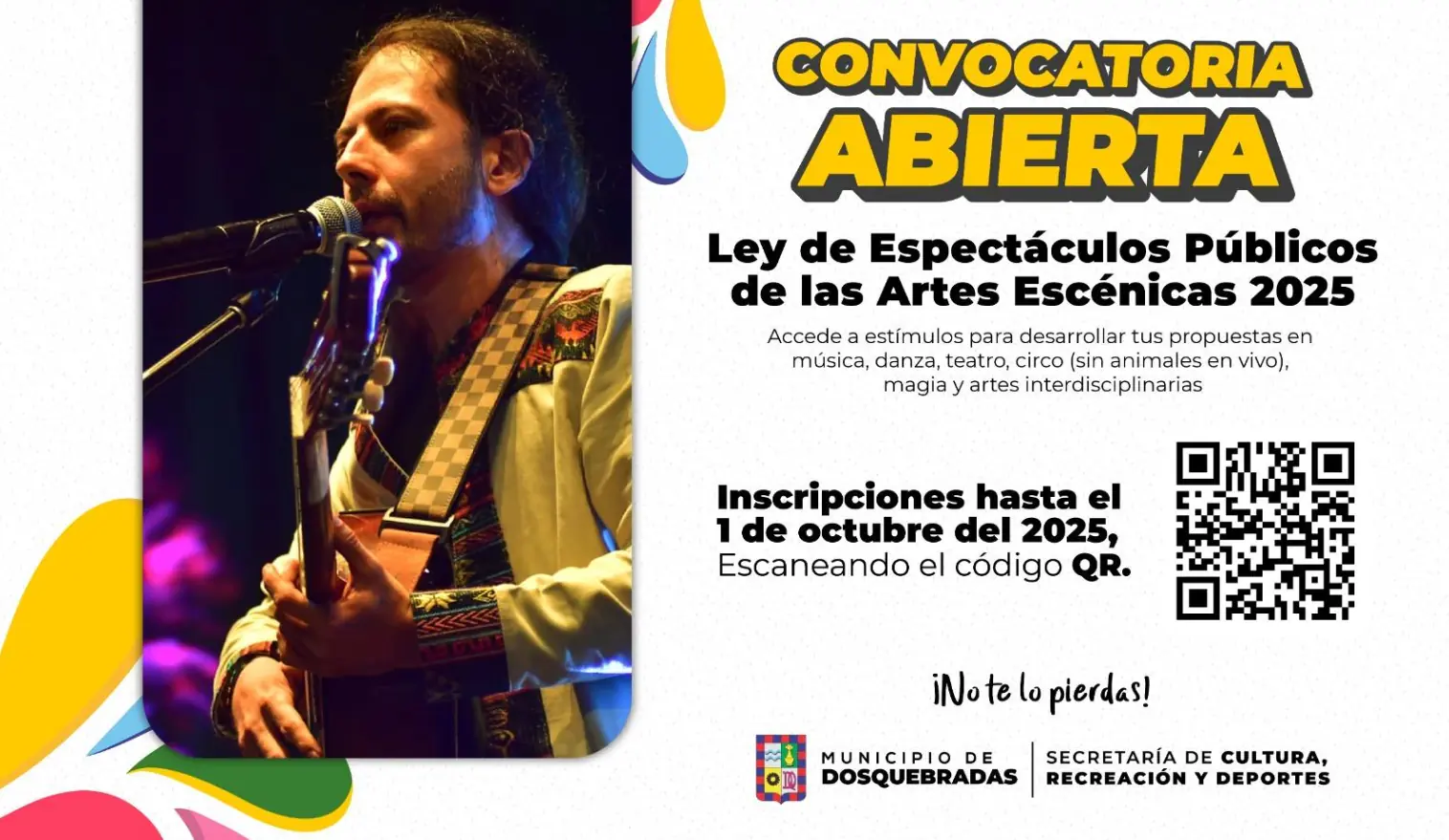 Dosquebradas abre convocatoria de la Ley de Espectáculos Públicos 2025 con $85 millones para artistas locales