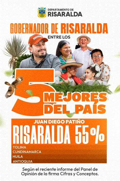 Juan Diego Patiño Ochoa está en el top 5 de los mejores gobernadores de Colombia