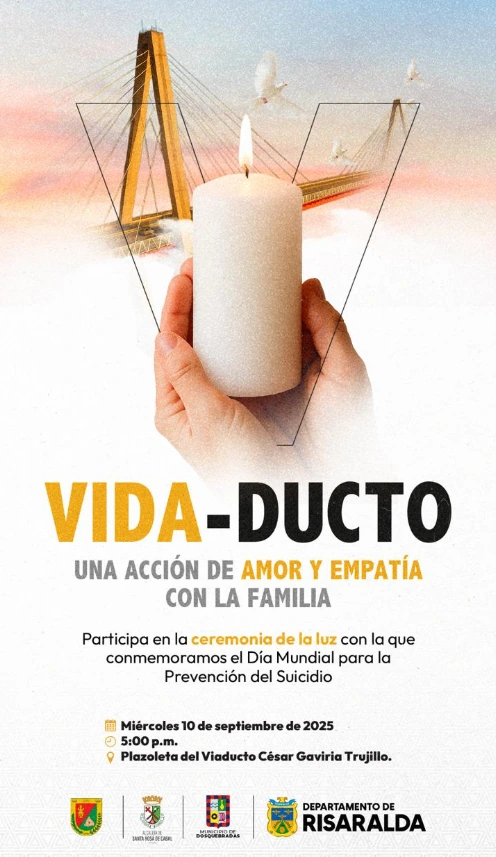 Risaralda conmemora el Día Internacional de la Prevención del Suicidio con el evento VIDA – DUCTO