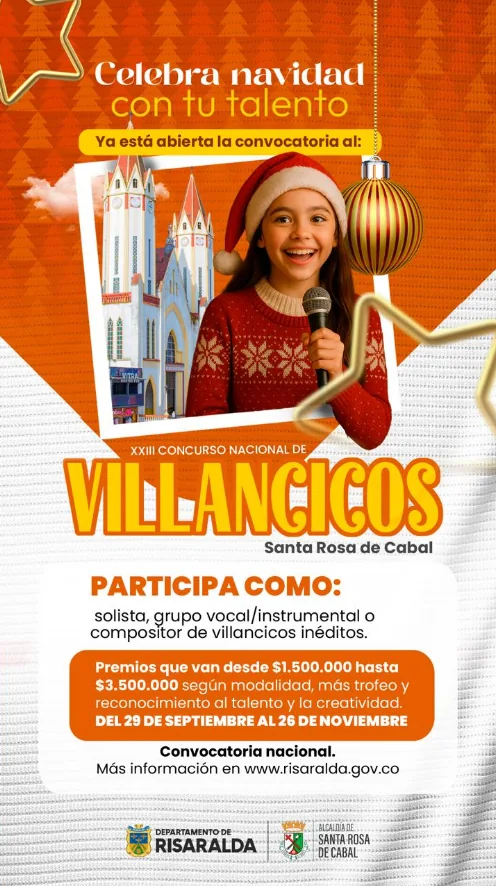 Risaralda abre convocatoria nacional para el Concurso de Villancicos 2025