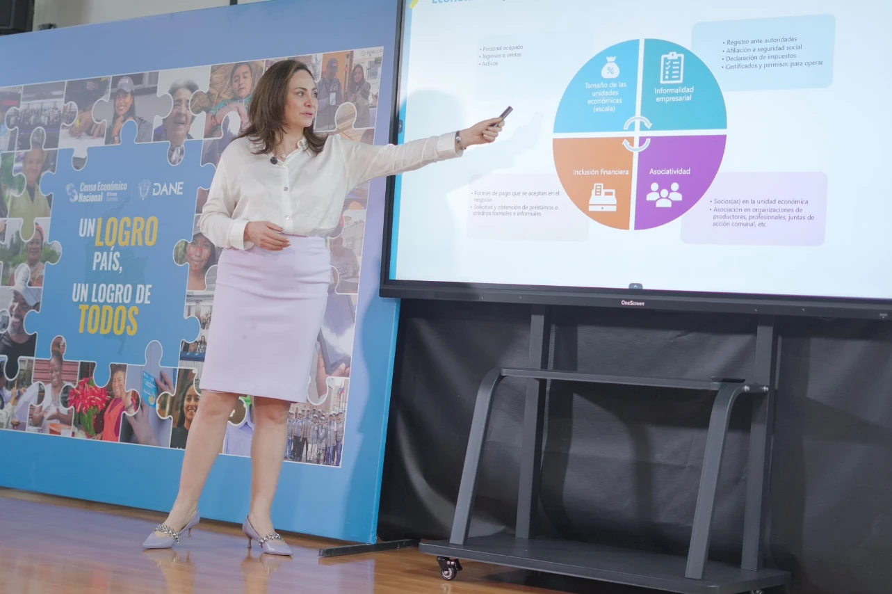 Hoy la directora del DANE, B. Piedad Urdinola presentó al equipo institucional los resultados preliminares del Censo Económico