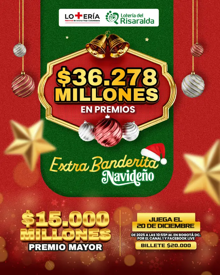 Llega el Extraordinario Banderita Navideño de la Lotería del Risaralda y la Cruz Roja Colombiana