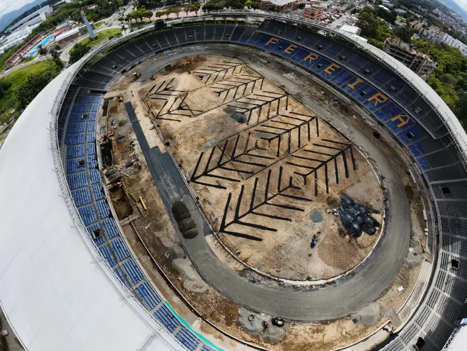 OBRAS DEL ESTADIO HERNÁN RAMÍREZ VILLEGAS YA SUPERAN EL 60%