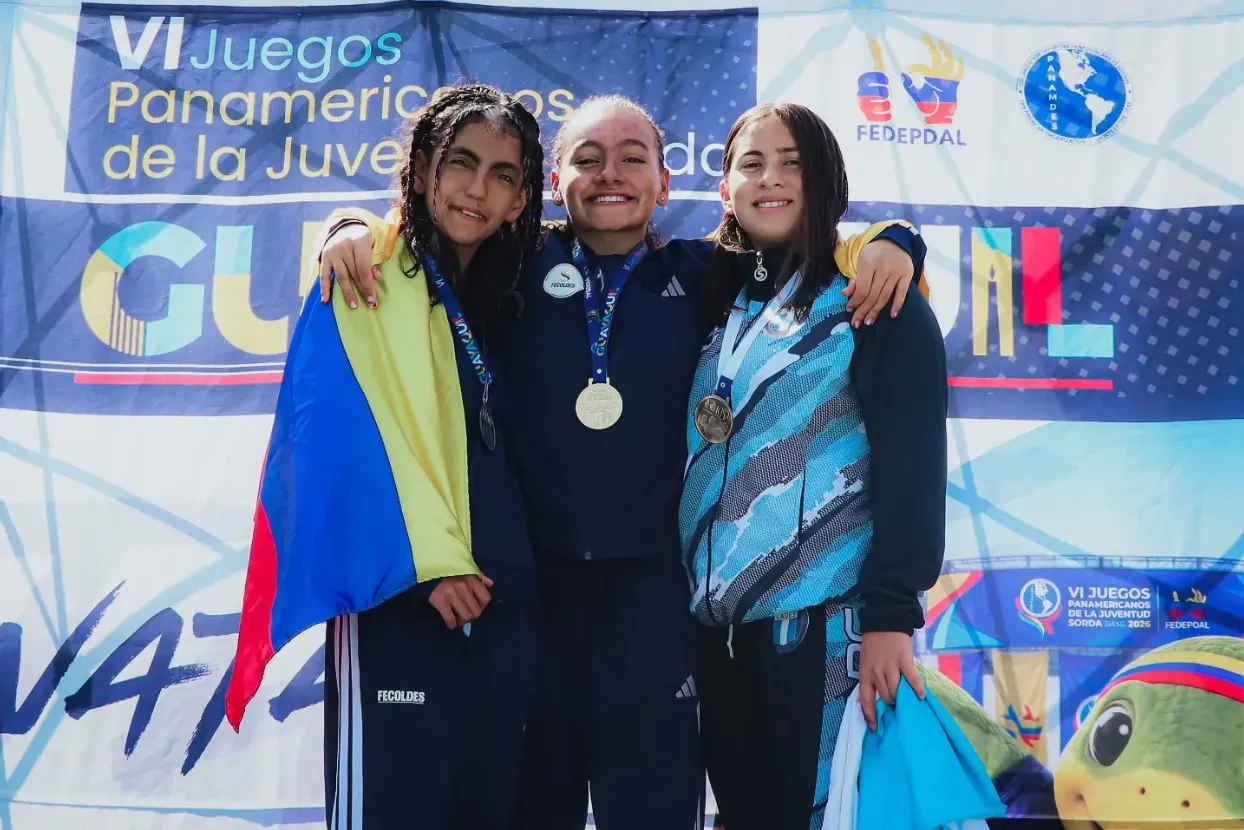 ¡Los podios de los Panamericanos de la Juventud Sorda se visten de dorado, azul y rojo!