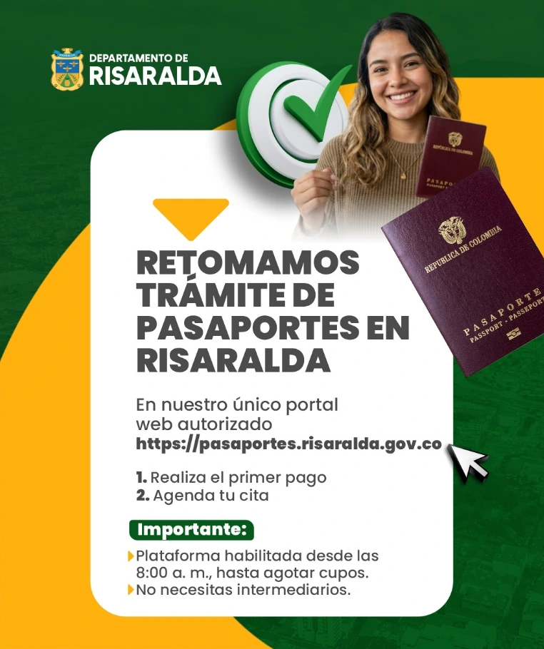 Gobernación de Risaralda retomará trámite de pasaportes